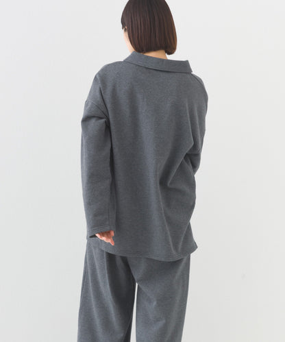 【OMNES】テック裏毛ポロスウェット長袖プルオーバー【253W427OMN076】