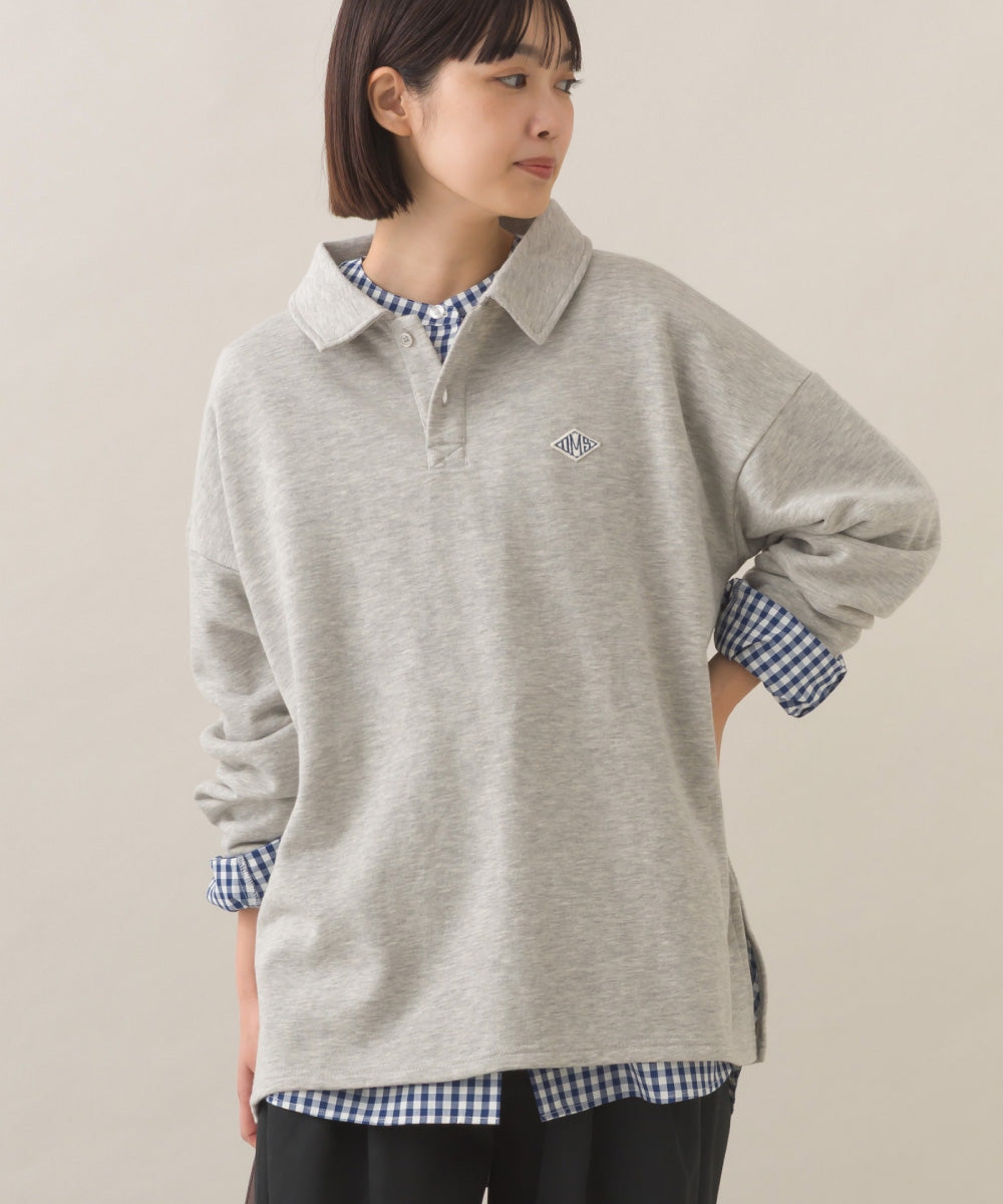 【OMNES】テック裏毛ポロスウェット長袖プルオーバー【253W427OMN076】