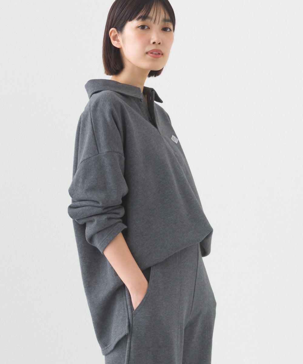 【OMNES】テック裏毛ポロスウェット長袖プルオーバー【253W427OMN076】