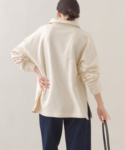 【OMNES】テック裏毛ポロスウェット長袖プルオーバー【253W427OMN076】