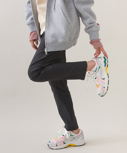 【OMNES】美脚ストレッチ テーパードシルエットタックパンツ 裏起毛【253W432OMN089】