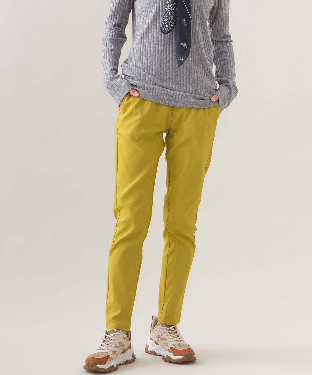 【OMNES】美脚ストレッチ テーパードシルエットタックパンツ 裏起毛【253W432OMN089】