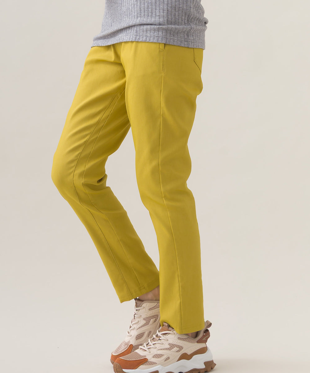 【OMNES】美脚ストレッチ テーパードシルエットタックパンツ 裏起毛【253W432OMN089】