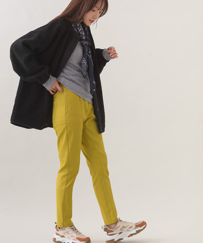 【OMNES】美脚ストレッチ テーパードシルエットタックパンツ 裏起毛【253W432OMN089】