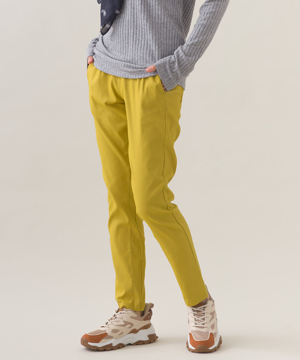 【OMNES】美脚ストレッチ テーパードシルエットタックパンツ 裏起毛【253W432OMN089】