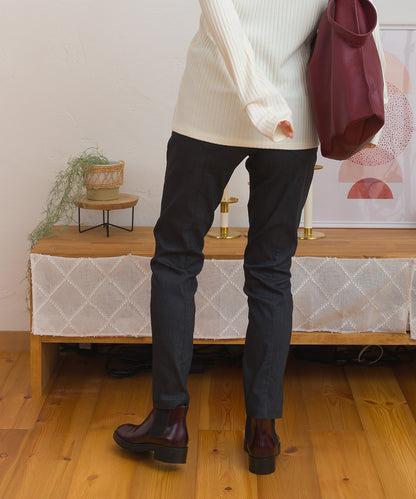 【OMNES】美脚ストレッチ テーパードシルエットタックパンツ 裏起毛【253W432OMN089】