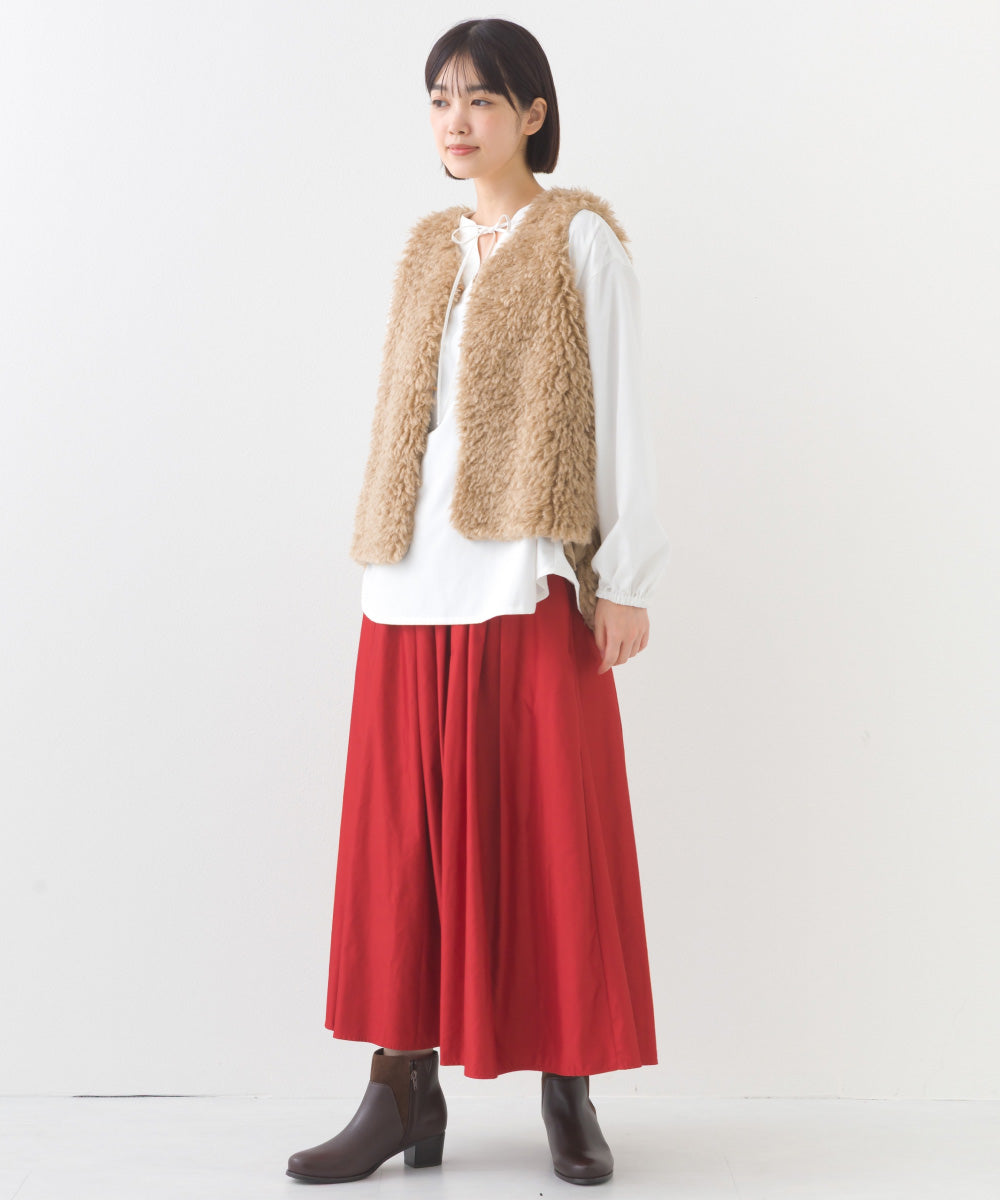 【OMNES】ノーカラープードルファージレベスト【253W436OMN090】