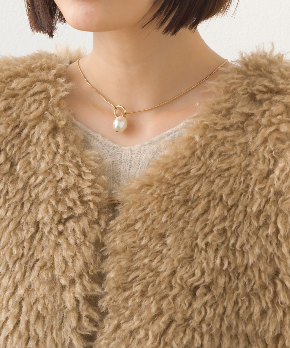 【OMNES】ノーカラープードルファージレベスト【253W436OMN090】