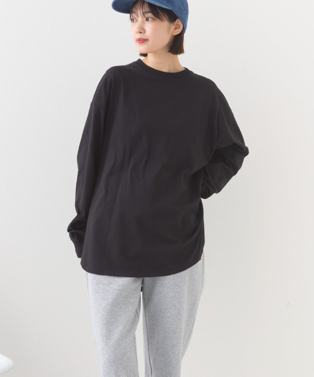 【OMNES】ラウンドヘムサイドスリット プルオーバー ロングスリーブTシャツ【253W430OMN098】