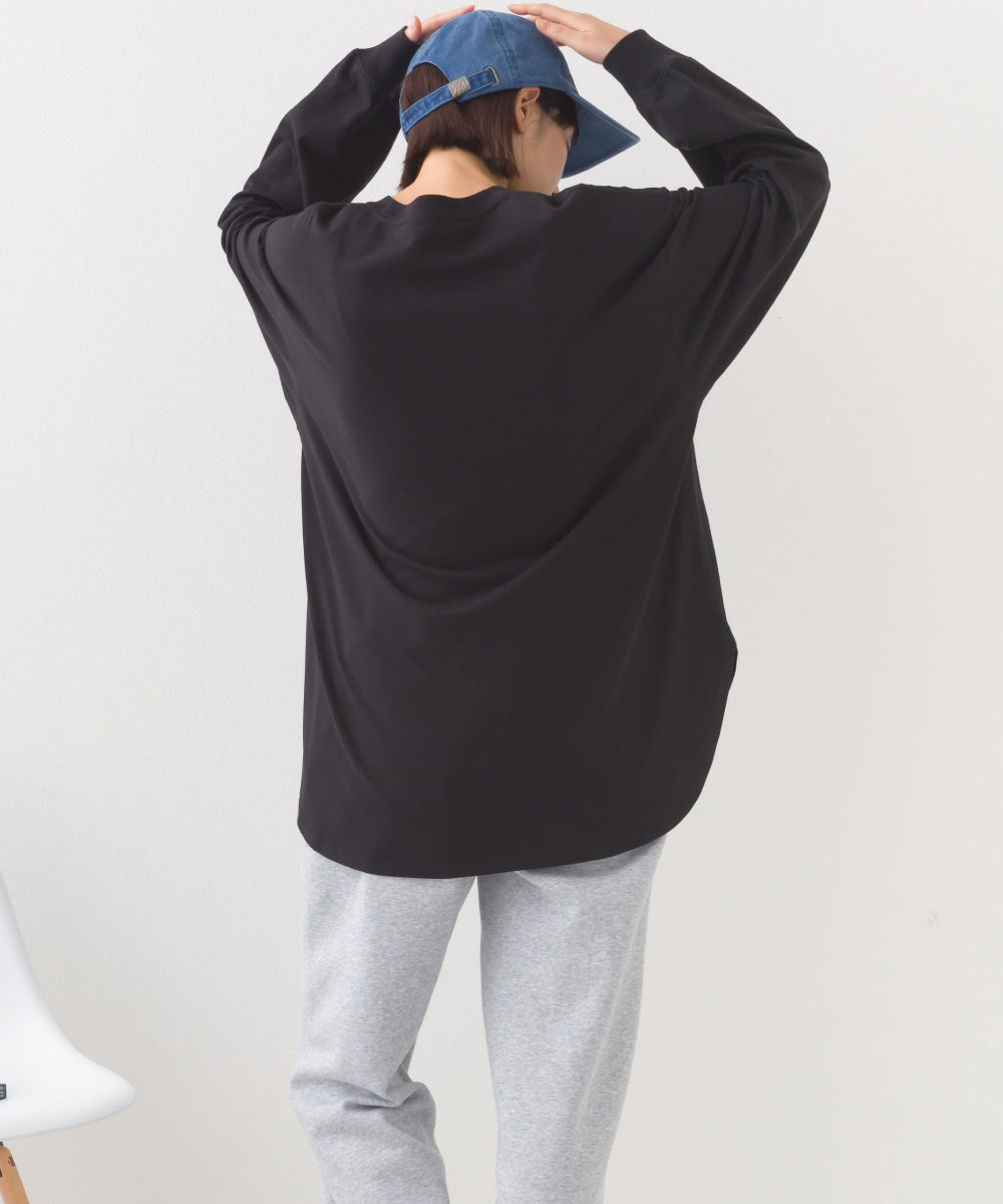 【OMNES】ラウンドヘムサイドスリット プルオーバー ロングスリーブTシャツ【253W430OMN098】