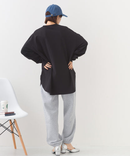 【OMNES】ラウンドヘムサイドスリット プルオーバー ロングスリーブTシャツ【253W430OMN098】