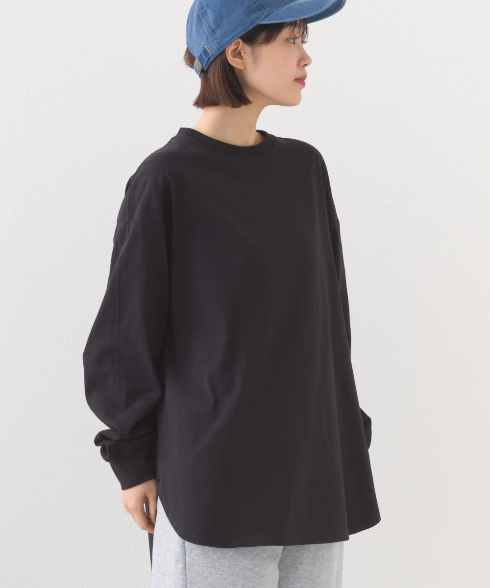 【OMNES】ラウンドヘムサイドスリット プルオーバー ロングスリーブTシャツ【253W430OMN098】