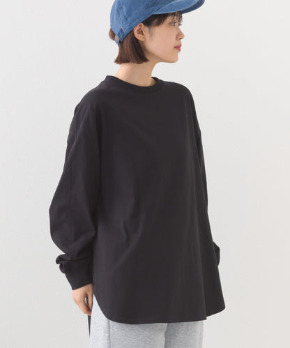 【OMNES】ラウンドヘムサイドスリット プルオーバー ロングスリーブTシャツ【253W430OMN098】