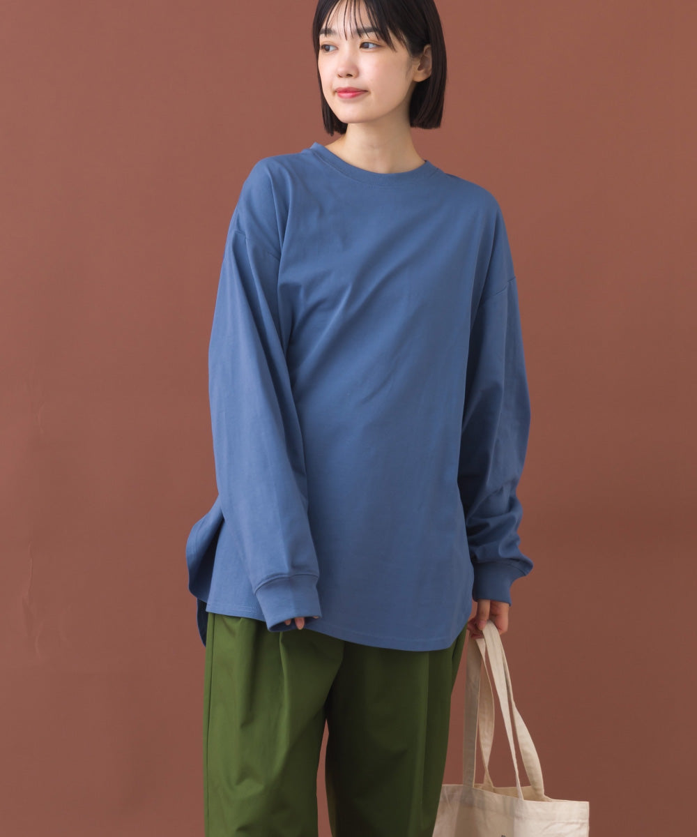 【OMNES】ラウンドヘムサイドスリット プルオーバー ロングスリーブTシャツ【253W430OMN098】