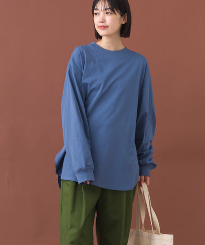 【OMNES】ラウンドヘムサイドスリット プルオーバー ロングスリーブTシャツ【253W430OMN098】