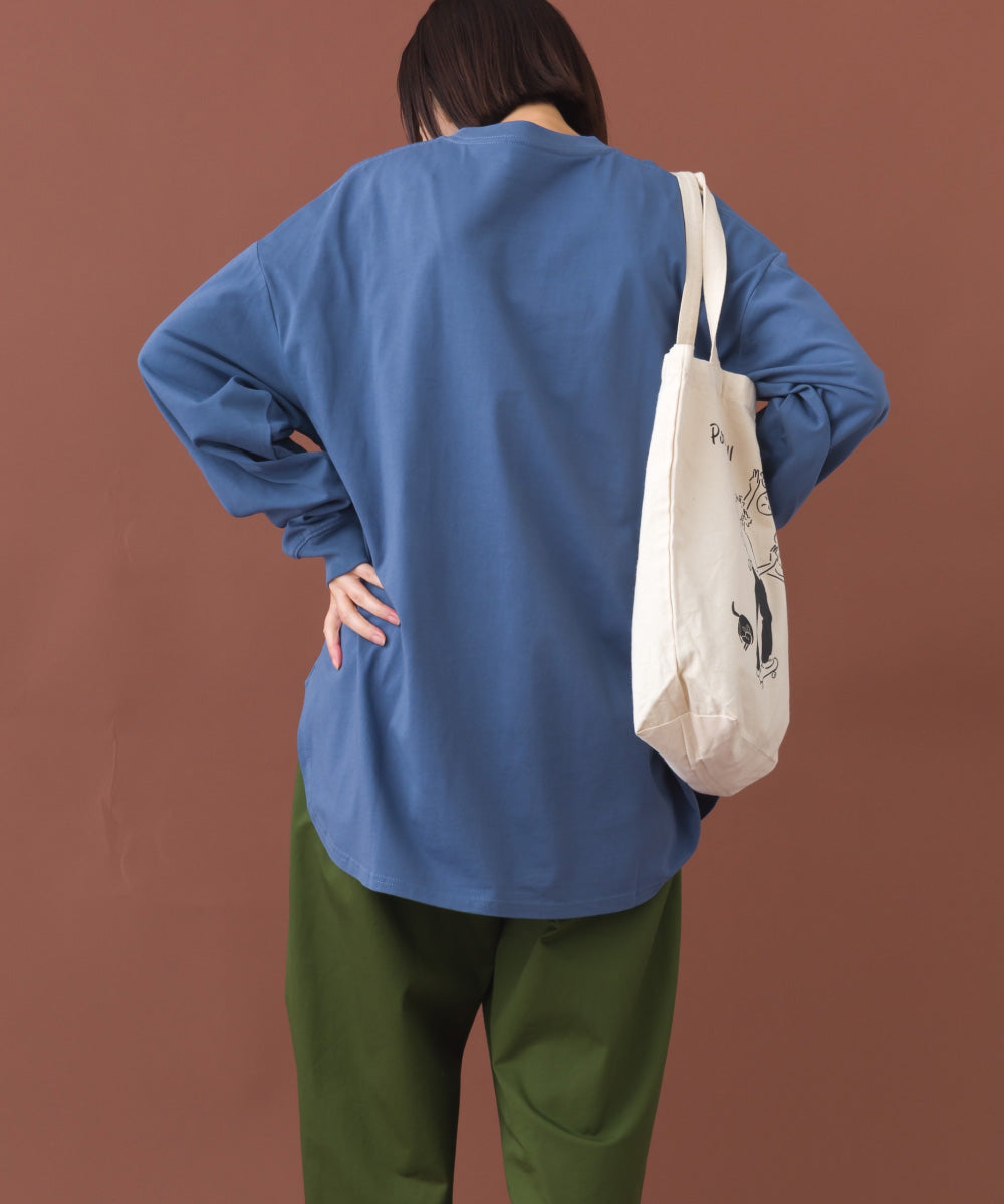 【OMNES】ラウンドヘムサイドスリット プルオーバー ロングスリーブTシャツ【253W430OMN098】