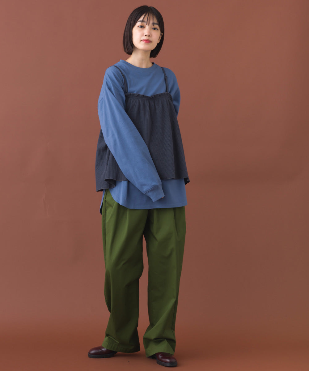 【OMNES】ラウンドヘムサイドスリット プルオーバー ロングスリーブTシャツ【253W430OMN098】