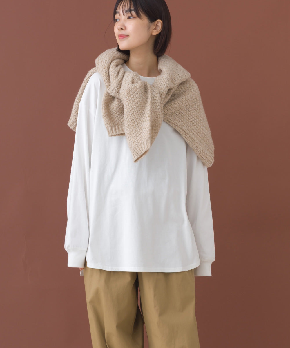【OMNES】ラウンドヘムサイドスリット プルオーバー ロングスリーブTシャツ【253W430OMN098】