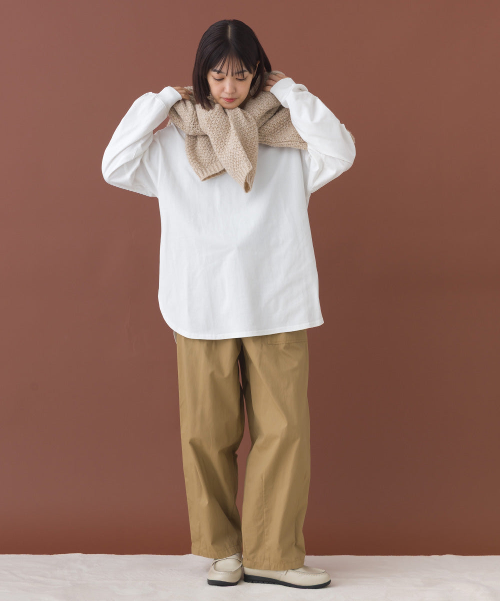 【OMNES】ラウンドヘムサイドスリット プルオーバー ロングスリーブTシャツ【253W430OMN098】