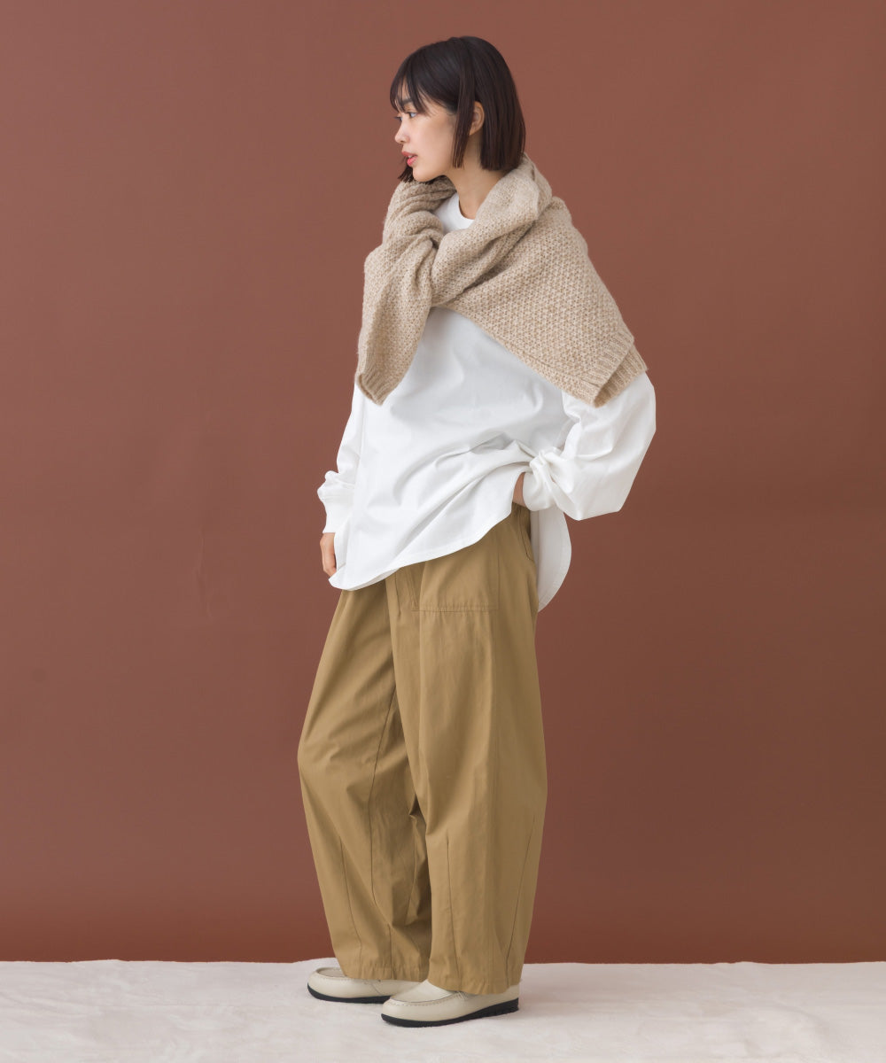 【OMNES】ラウンドヘムサイドスリット プルオーバー ロングスリーブTシャツ【253W430OMN098】