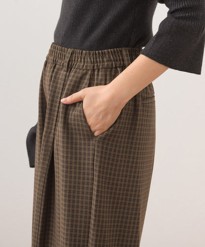 【OMNES】チェック柄センタープレスワイドイージーパンツ【253W432OMN116】