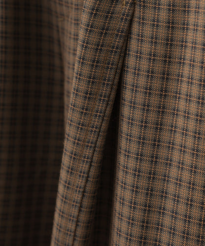 【OMNES】チェック柄センタープレスワイドイージーパンツ【253W432OMN116】