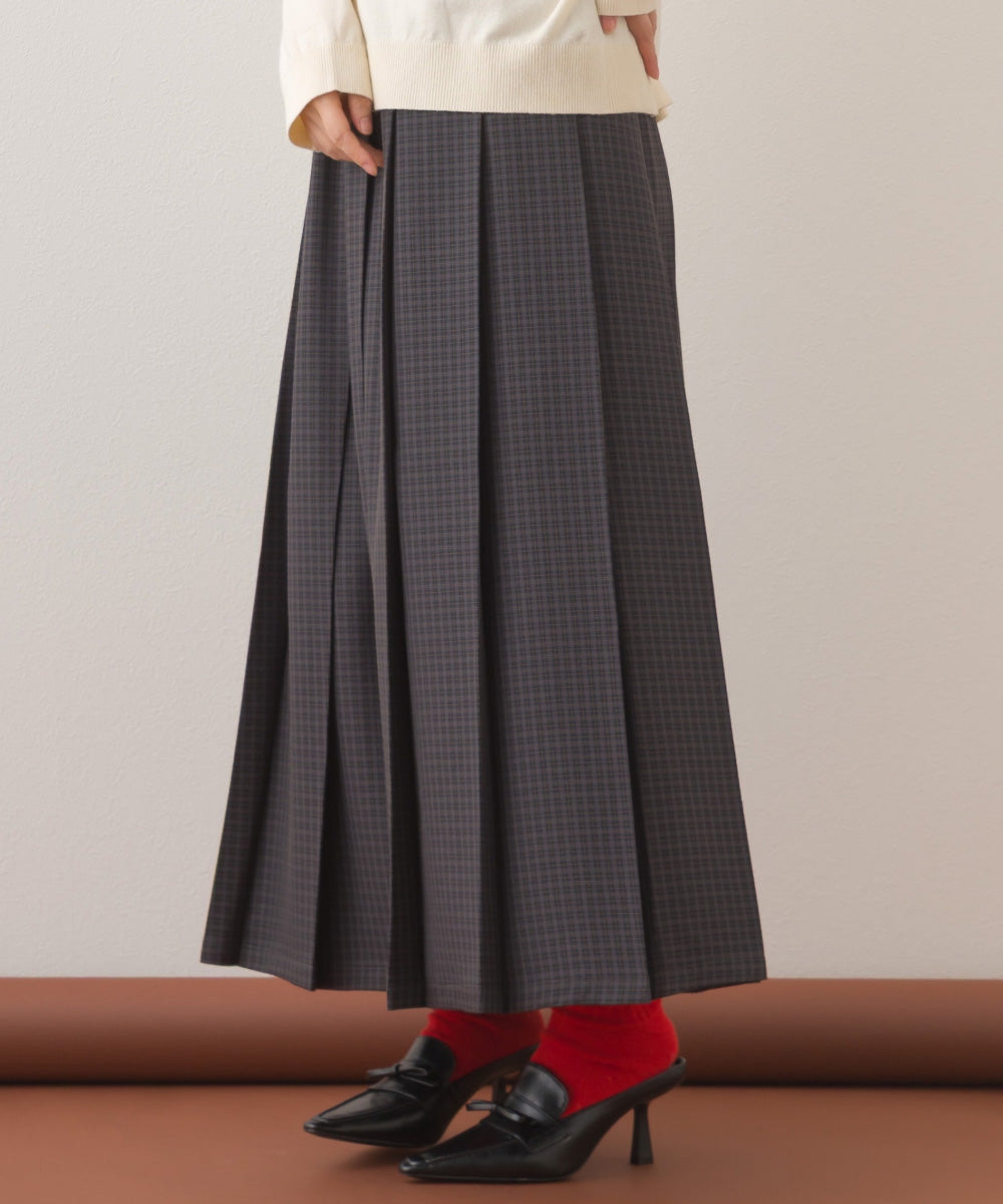 【OMNES】チェック柄ミディプリーツスカート【253W433OMN117】