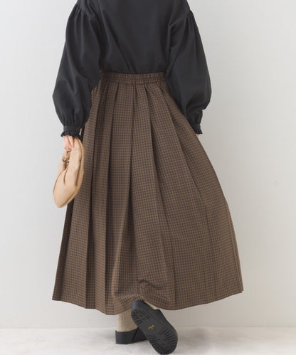 【OMNES】チェック柄ミディプリーツスカート【253W433OMN117】