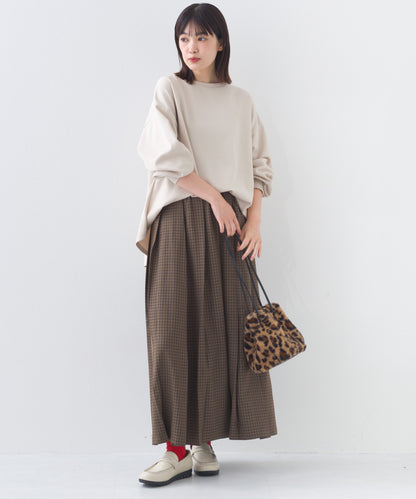 【OMNES】チェック柄ミディプリーツスカート【253W433OMN117】