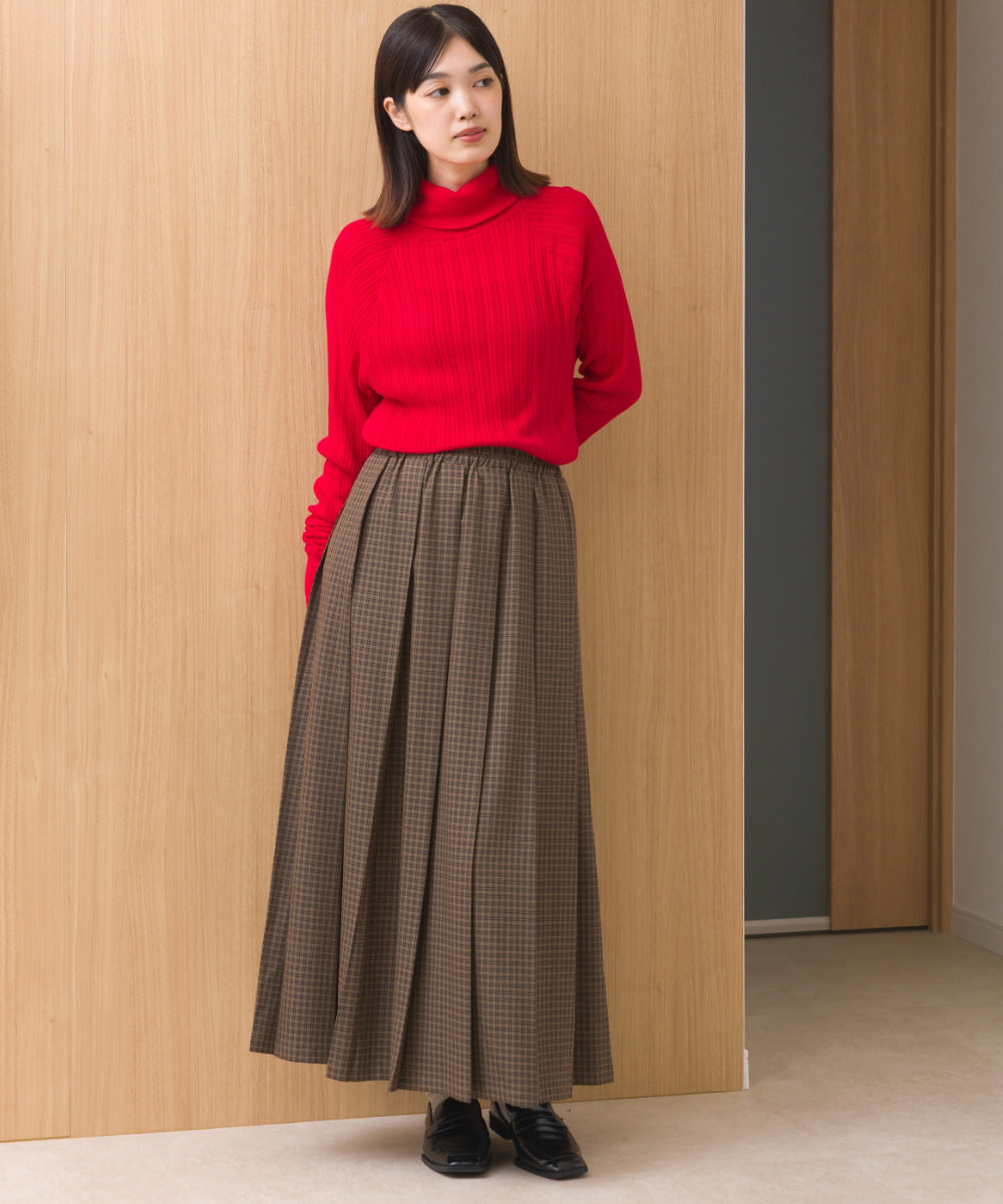 【OMNES】チェック柄ミディプリーツスカート【253W433OMN117】