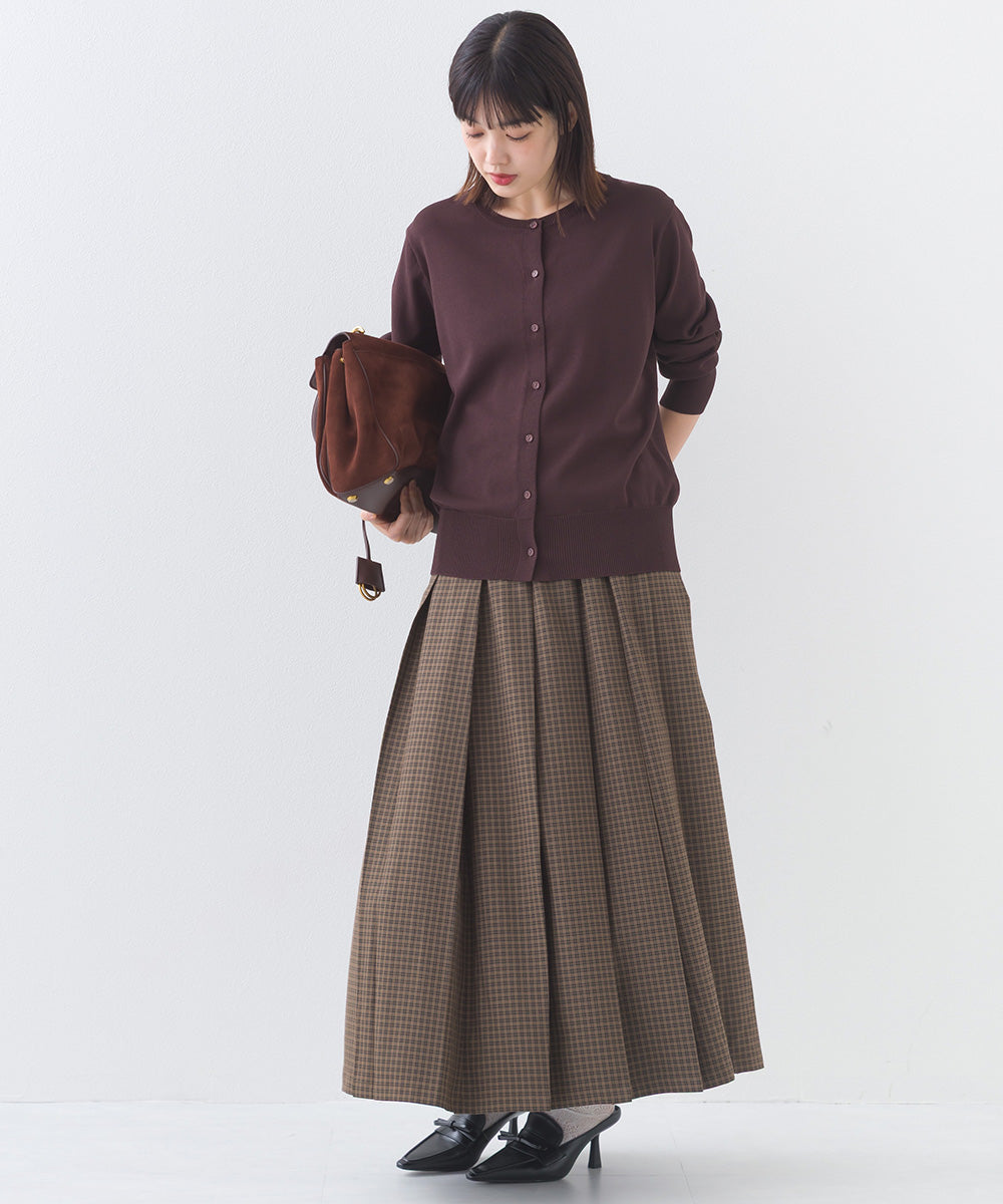 【OMNES】チェック柄ミディプリーツスカート【253W433OMN117】