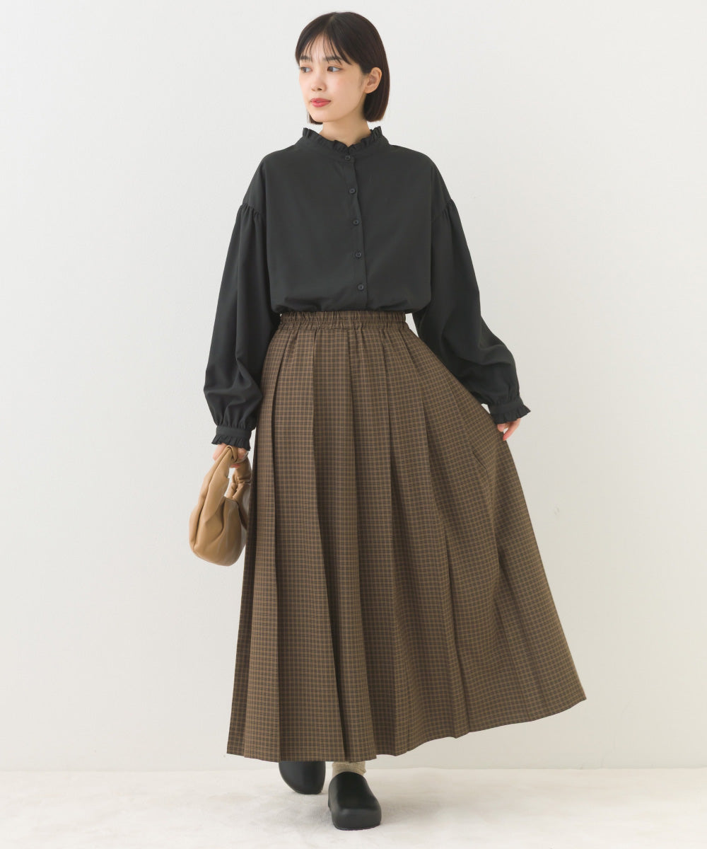 【OMNES】チェック柄ミディプリーツスカート【253W433OMN117】