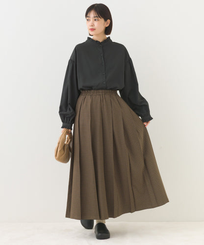 【OMNES】チェック柄ミディプリーツスカート【253W433OMN117】