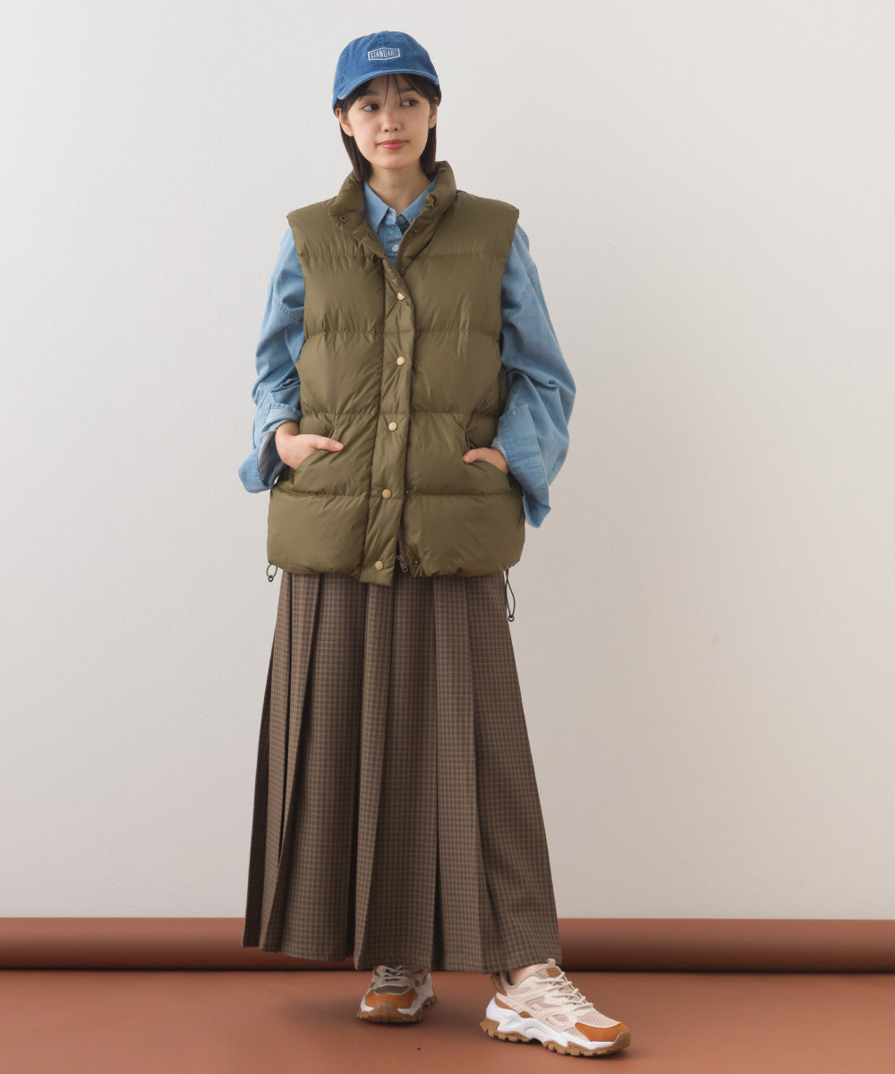 【OMNES】チェック柄ミディプリーツスカート【253W433OMN117】