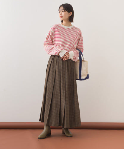 【OMNES】チェック柄ミディプリーツスカート【253W433OMN117】
