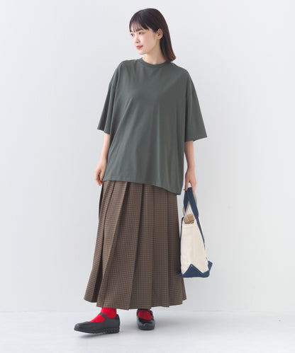 【OMNES】チェック柄ミディプリーツスカート【253W433OMN117】