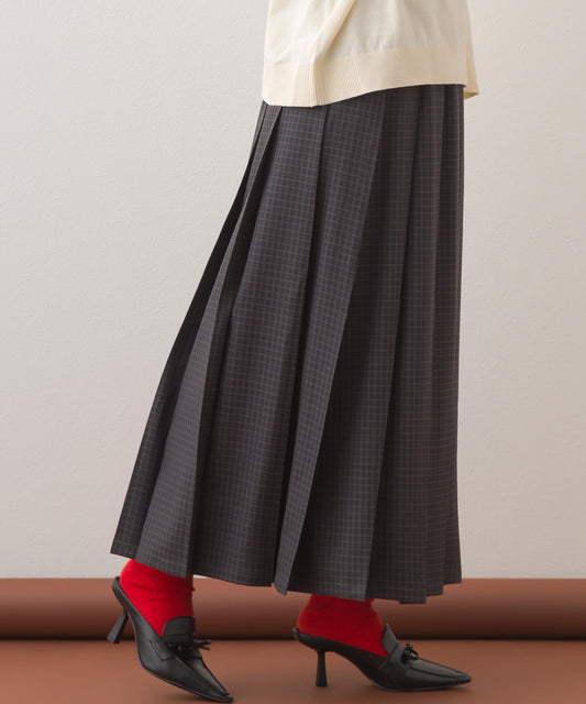 【OMNES】チェック柄ミディプリーツスカート【253W433OMN117】