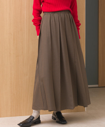 【OMNES】チェック柄ミディプリーツスカート【253W433OMN117】