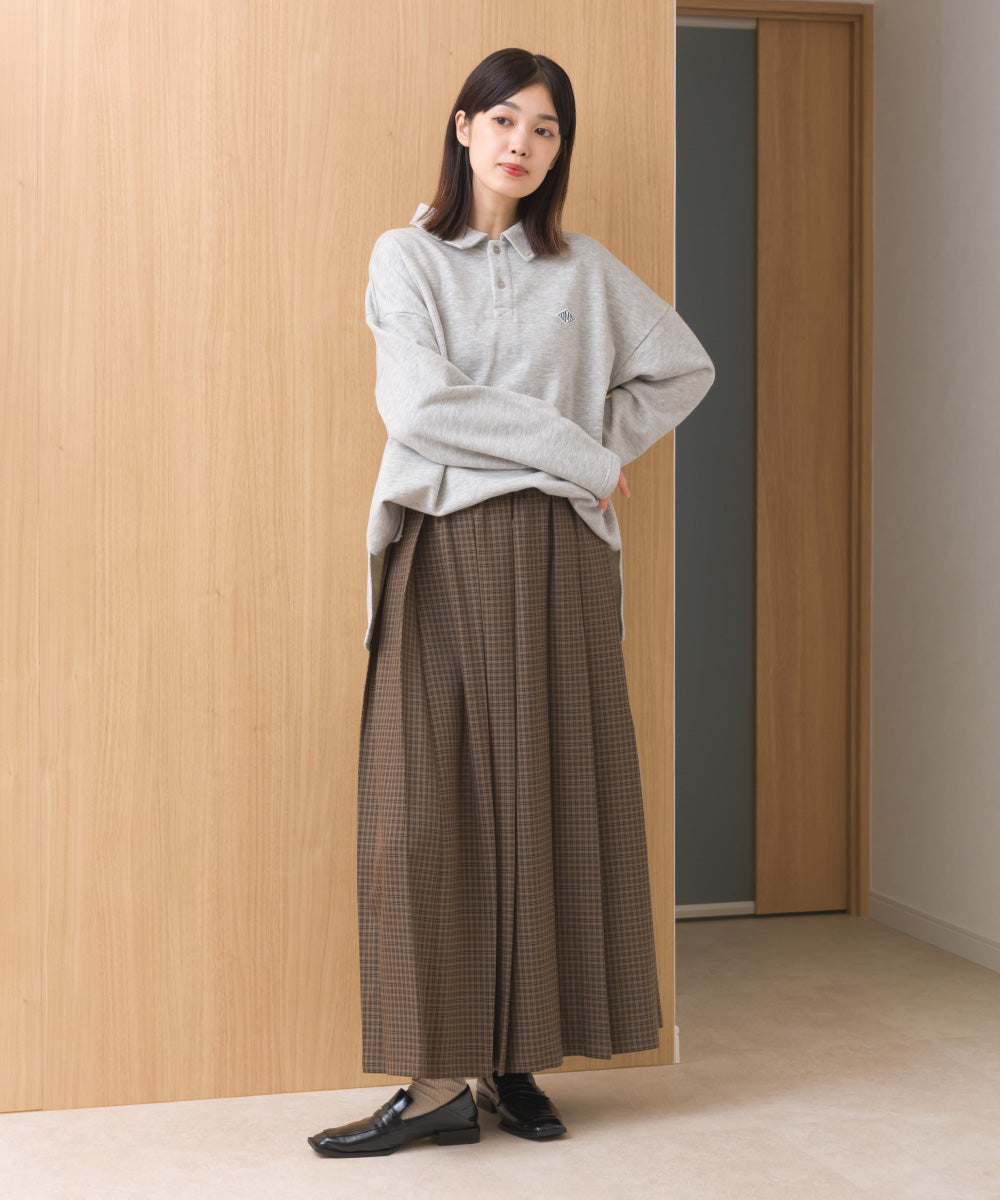 【OMNES】チェック柄ミディプリーツスカート【253W433OMN117】