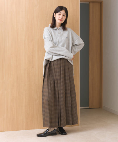 【OMNES】チェック柄ミディプリーツスカート【253W433OMN117】