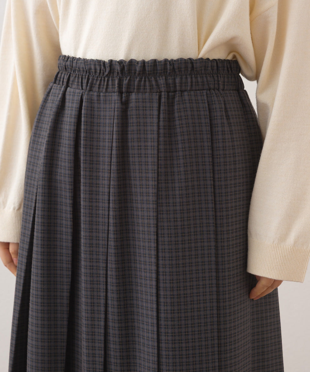 【OMNES】チェック柄ミディプリーツスカート【253W433OMN117】