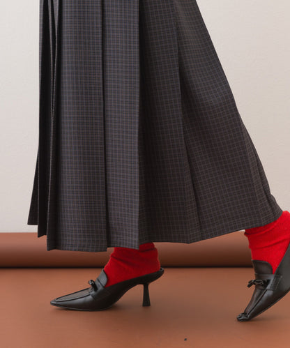 【OMNES】チェック柄ミディプリーツスカート【253W433OMN117】