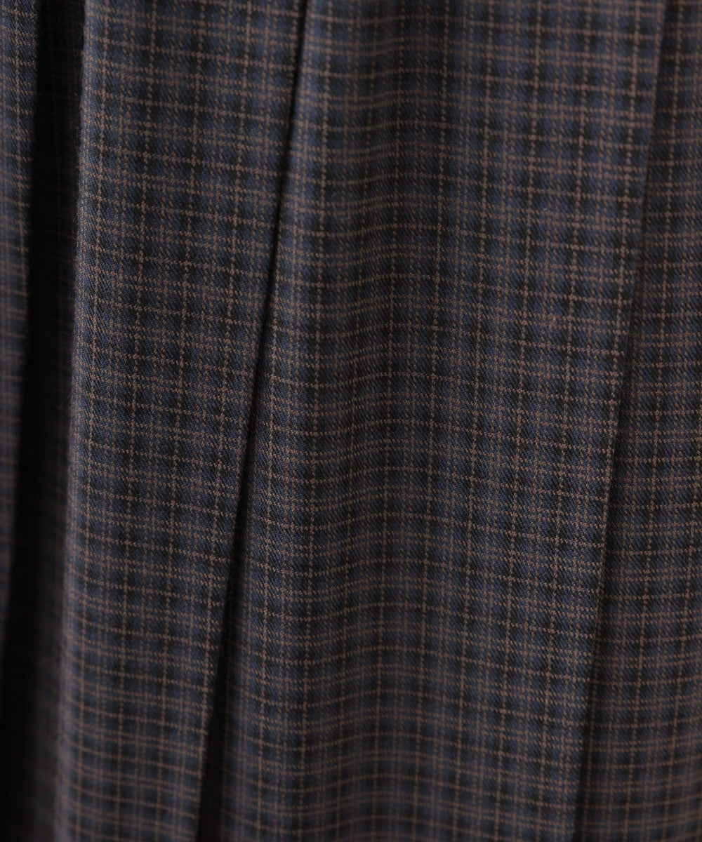 【OMNES】チェック柄ミディプリーツスカート【253W433OMN117】