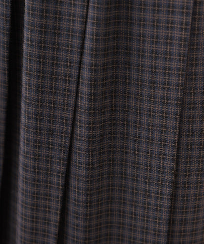 【OMNES】チェック柄ミディプリーツスカート【253W433OMN117】