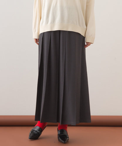 【OMNES】チェック柄ミディプリーツスカート【253W433OMN117】