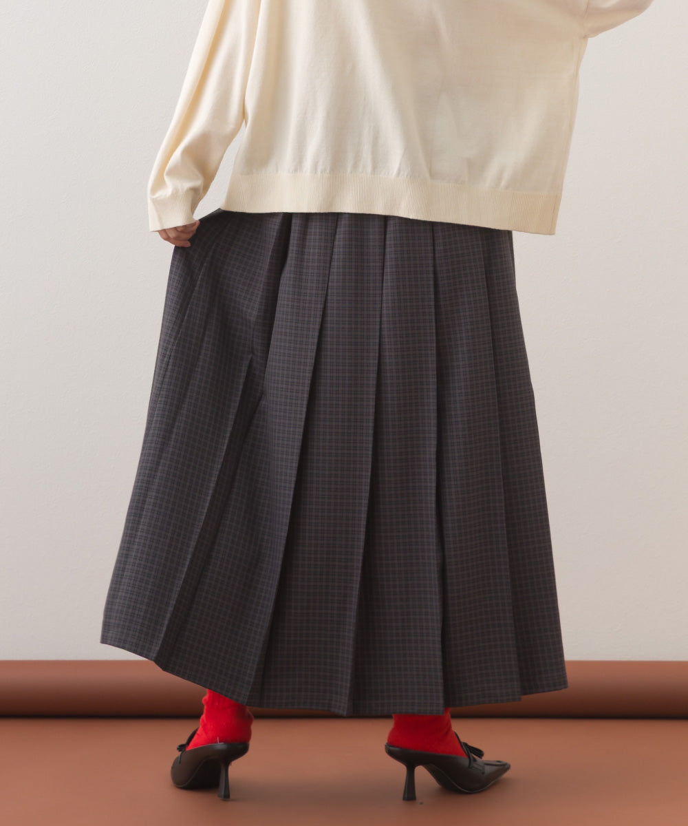 【OMNES】チェック柄ミディプリーツスカート【253W433OMN117】