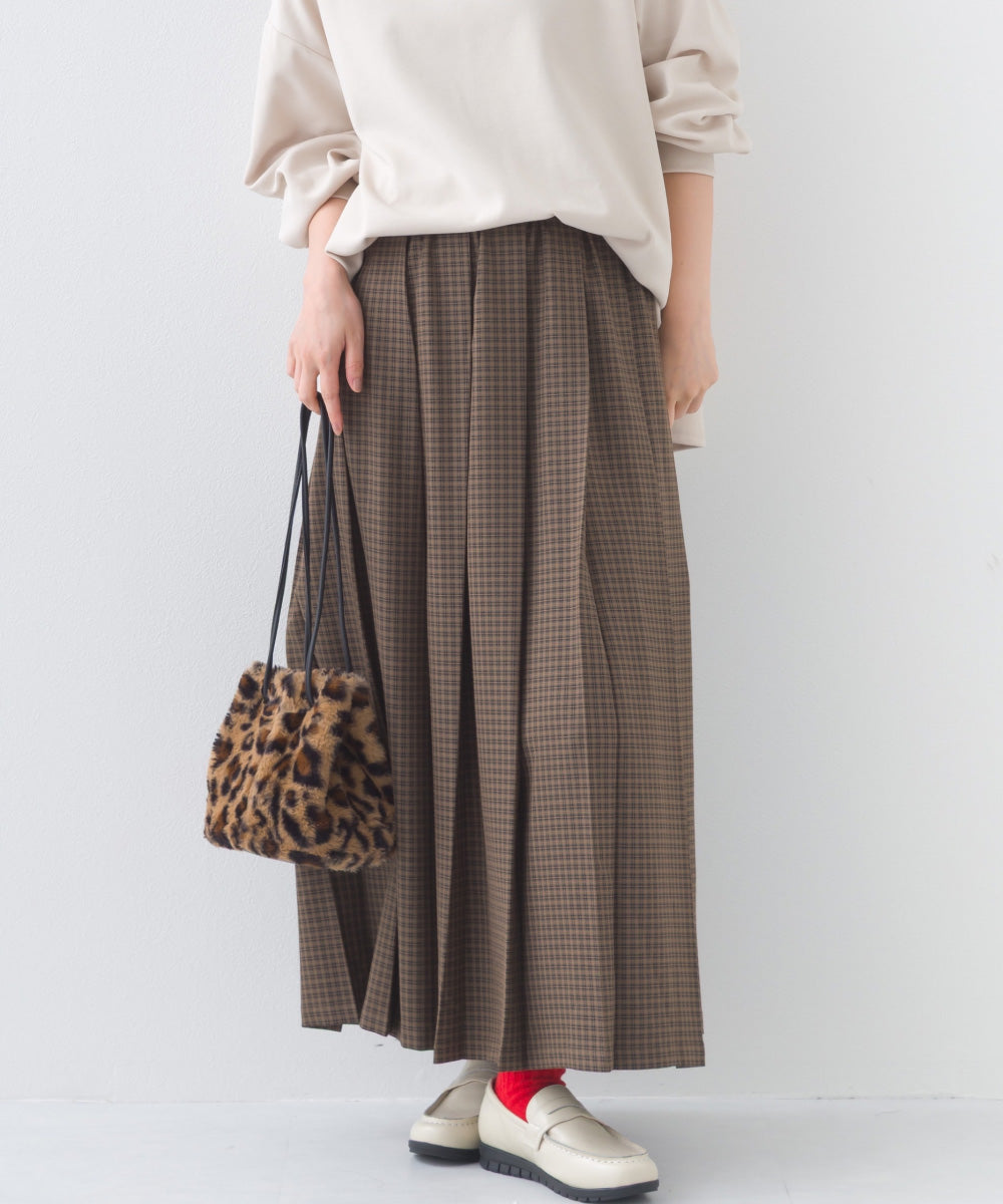 【OMNES】チェック柄ミディプリーツスカート【253W433OMN117】