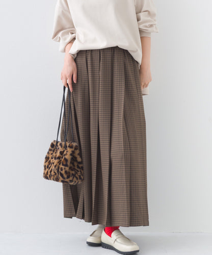 【OMNES】チェック柄ミディプリーツスカート【253W433OMN117】