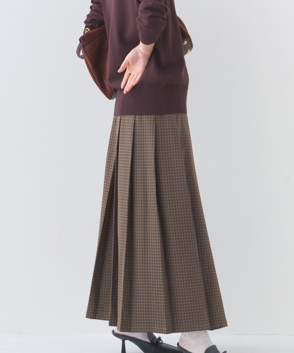 【OMNES】チェック柄ミディプリーツスカート【253W433OMN117】