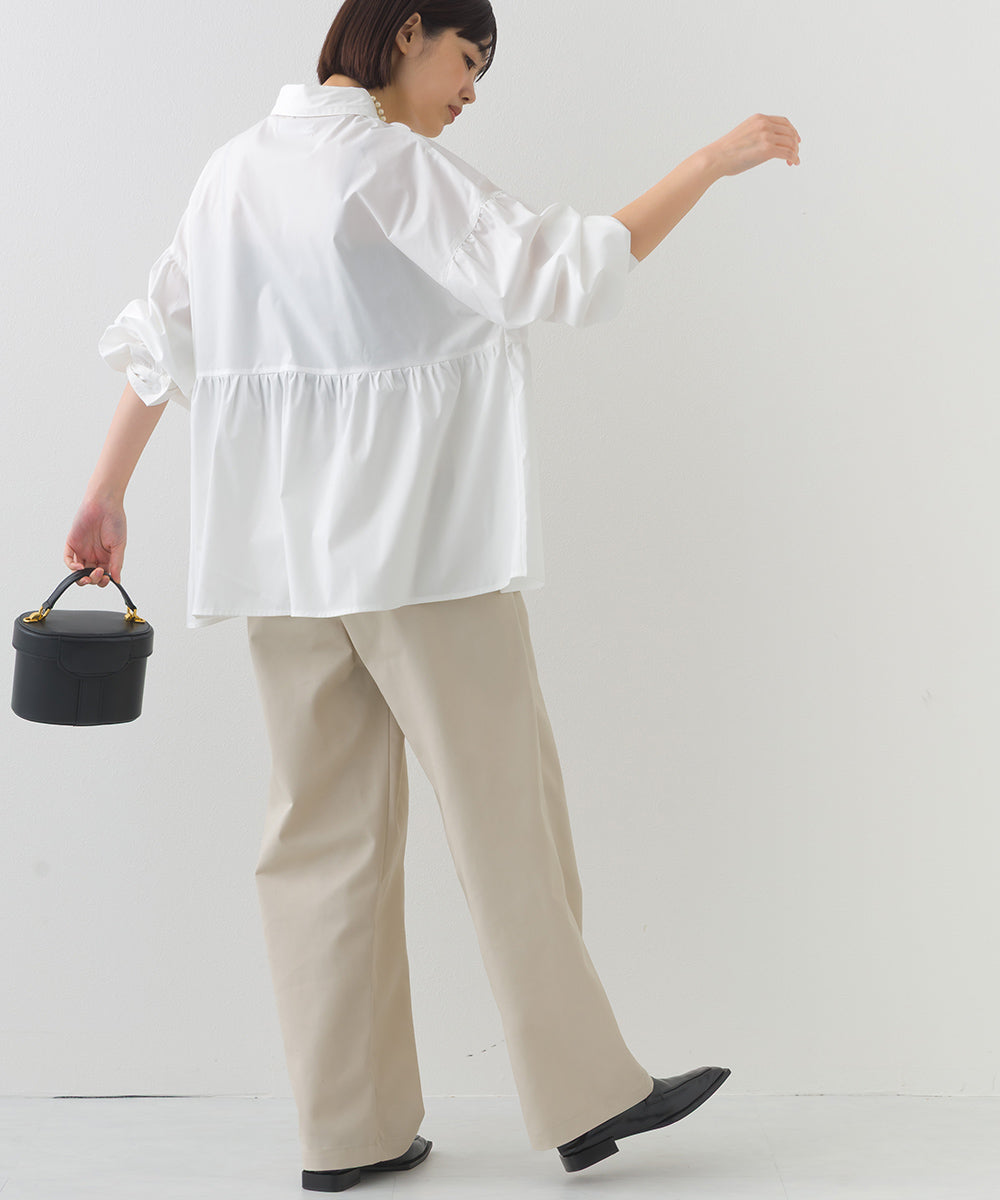 【OMNES】ハイウエストツータックチノパンツ【253W432OMN118】